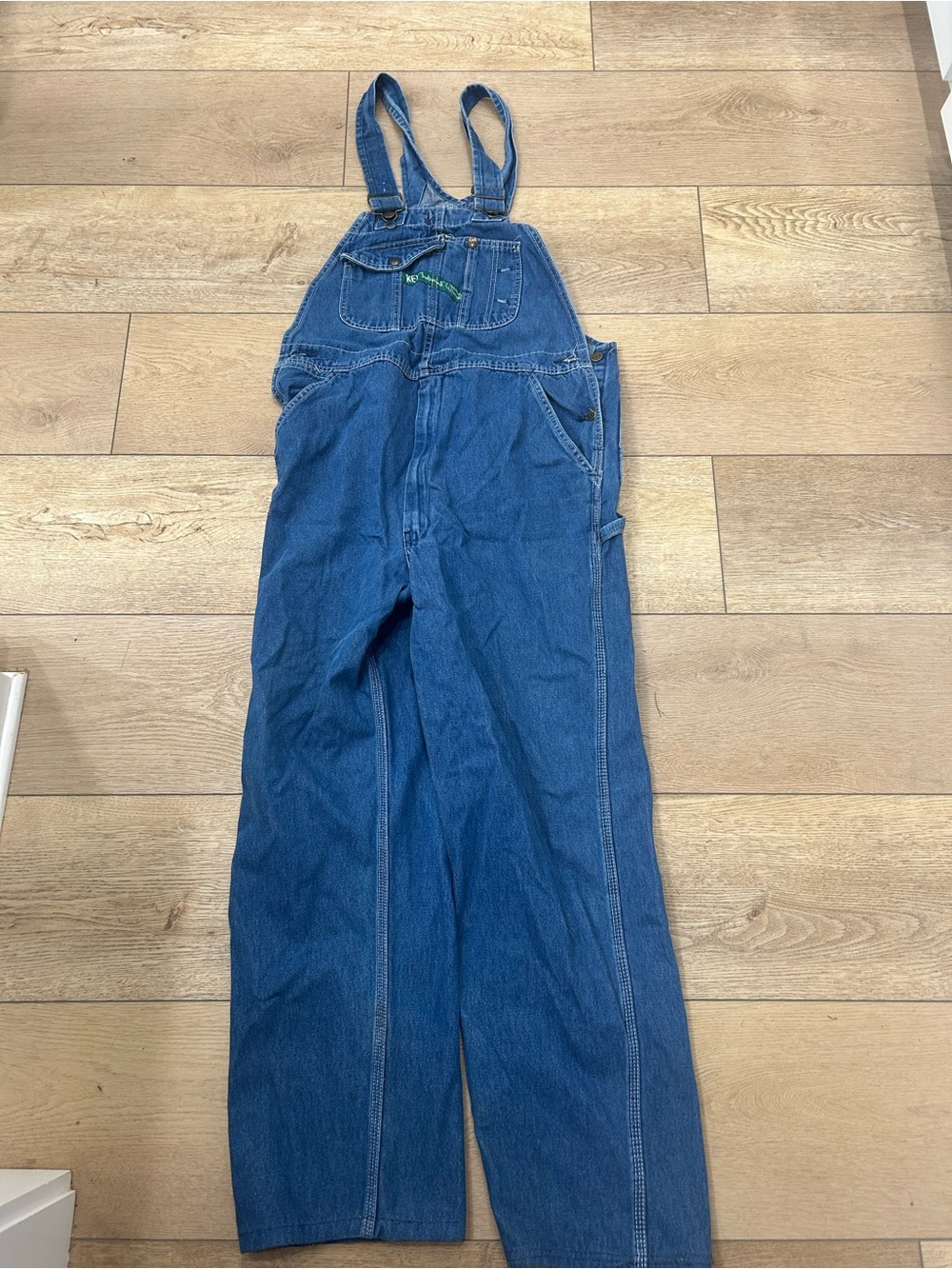 Key Imperial Denim Bib Overalls Men's 36W X34L (30) Blue Jean Carpenter Workwear